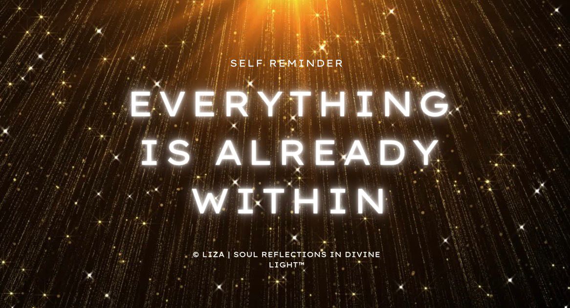 I came across a gentle reminder today by Liza